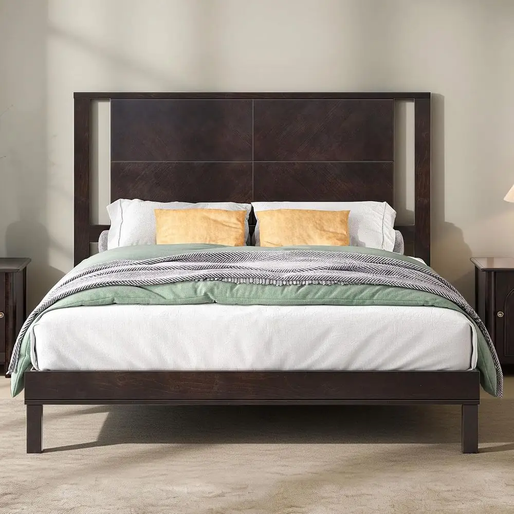 Solid Wood King Size Platform Bed with Under-Bed Storage, Modern Style, No Box Spring Needed, Easy Assembly, Brown
Solid Wood King Size Platform Bed with Under-Bed Storage, Modern Style, No Box Spring Needed, Easy Assembly, Brown