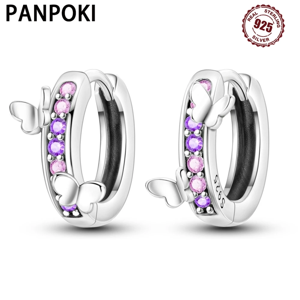 PANPOKI S925 стерлингового серебра розовые фиолетовые серьги-бабочки универсальные серьги-кольца для женщин ювелирные изделия оригинальные подарки для вечеринок
PANPOKI S925 стерлингового серебра розовые фиолетовые серьги-бабочки универсальные серьги-кольца для женщин ювелирные изделия оригинальные подарки для вечеринок