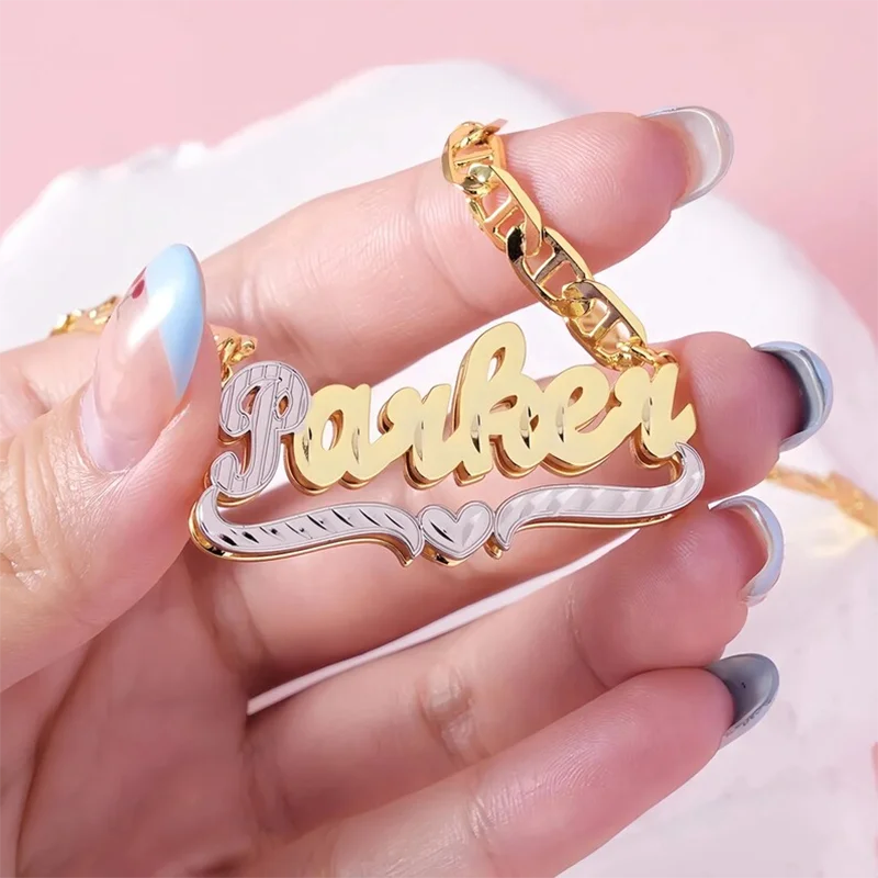DHQH New Customized Name 3D Necklace Personalized Letter Double layer Nameplate Necklace Personalized Jewelry Commemorative Gift
DHQH New Customized Name 3D Necklace Personalized Letter Double layer Nameplate Necklace Personalized Jewelry Commemorative Gift