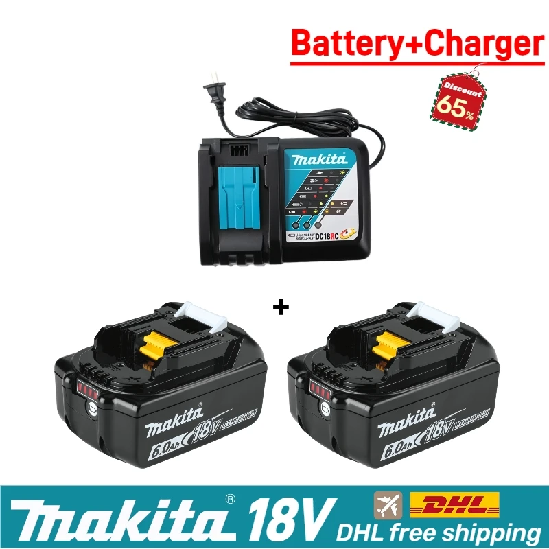Makita 100% Original 18V 6Ah/5Ah/3Ah Lithium-ion Battery for Makita 18V Battery LXT400 BL1830 BL1840 BL1850 BL1860 BL1815
Makita 100% Original 18V 6Ah/5Ah/3Ah Lithium-ion Battery for Makita 18V Battery LXT400 BL1830 BL1840 BL1850 BL1860 BL1815