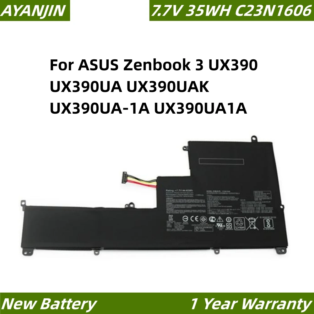 7.7V 35WH C23N1606 Laptop Battery For ASUS Zenbook 3 UX390 UX390UA UX390UAK UX390UA-1A UX390UA1A C23PQCH Series
7.7V 35WH C23N1606 Laptop Battery For ASUS Zenbook 3 UX390 UX390UA UX390UAK UX390UA-1A UX390UA1A C23PQCH Series