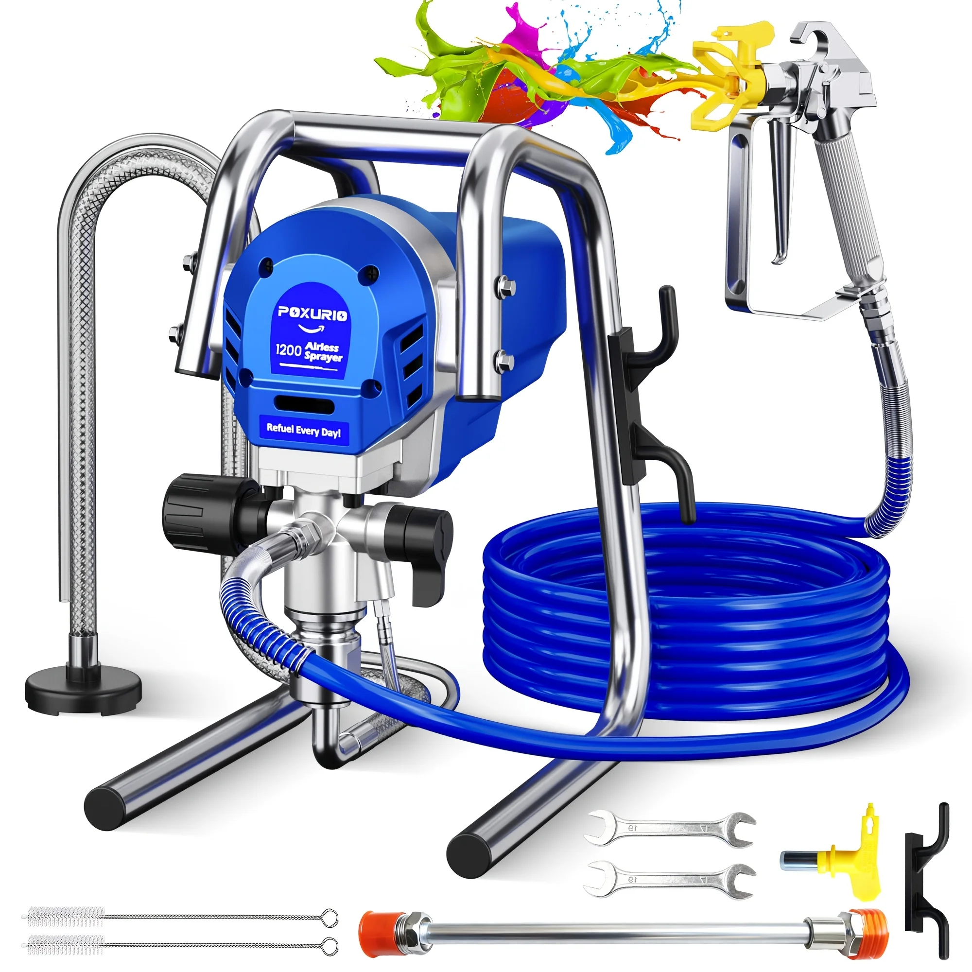 1200W Heavy-Duty Airless Paint Sprayer, 3300PSI High Pressure & 40.58oz/Min High Flow For Fast Painting, Up To 30% More Coverage With Less Overspray, For Interior/Exterior Walls, Fences, Furniture
1200W Heavy-Duty Airless Paint Sprayer, 3300PSI High Pressure & 40.58oz/Min High Flow For Fast Painting, Up To 30% More Coverage With Less Overspray, For Interior/Exterior Walls, Fences, Furniture