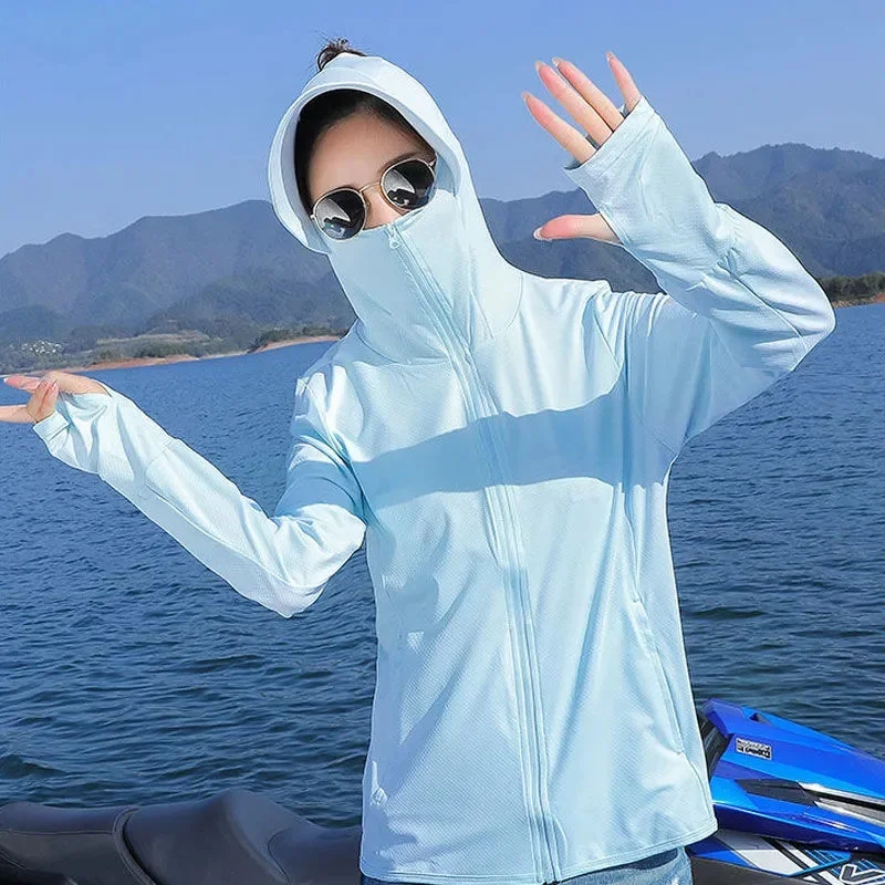 Summer Ice Silk Sun Protection Clothing Jacket Female 2024 New Breathable UV Thin Overcoat Hooded Outdoor Sunscreens Coat Women
Summer Ice Silk Sun Protection Clothing Jacket Female 2024 New Breathable UV Thin Overcoat Hooded Outdoor Sunscreens Coat Women