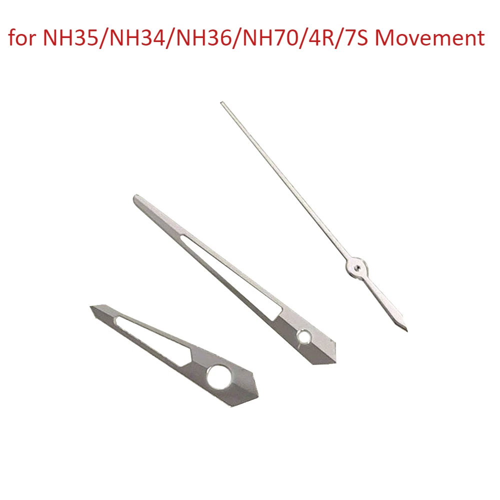 Silver Hollow Watch Hands for NH35/NH34/NH36/NH70/4R/7S/NH35A/NH36A Movement 3Pins Watch Pointers No Luminous
Silver Hollow Watch Hands for NH35/NH34/NH36/NH70/4R/7S/NH35A/NH36A Movement 3Pins Watch Pointers No Luminous