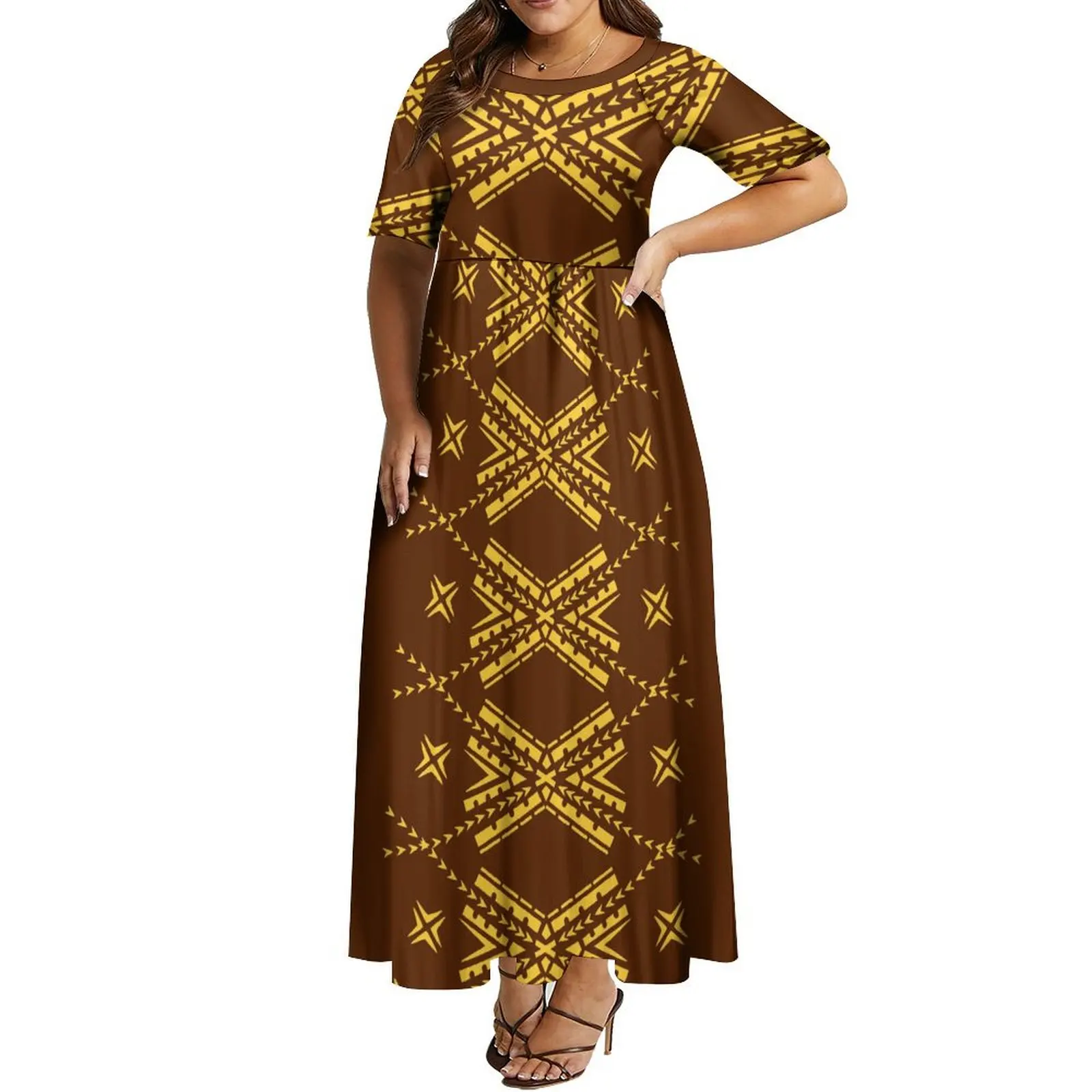 Summer crewneck short sleeve long skirt puffy skirt elegant banquet dress Fiji Samoa dress custom Polynesian tribal ethnic print
Summer crewneck short sleeve long skirt puffy skirt elegant banquet dress Fiji Samoa dress custom Polynesian tribal ethnic print