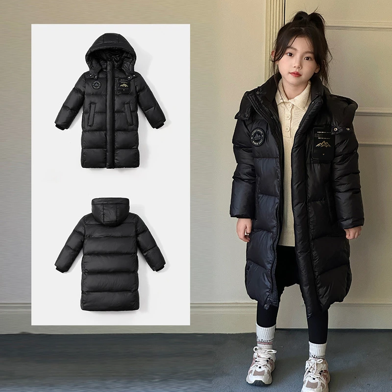 Girls Black Down Jacket Length 2024 New Winter Fashion Simple Casual Style All-match Down Coat Korean Simple Style Clothes
Girls Black Down Jacket Length 2024 New Winter Fashion Simple Casual Style All-match Down Coat Korean Simple Style Clothes