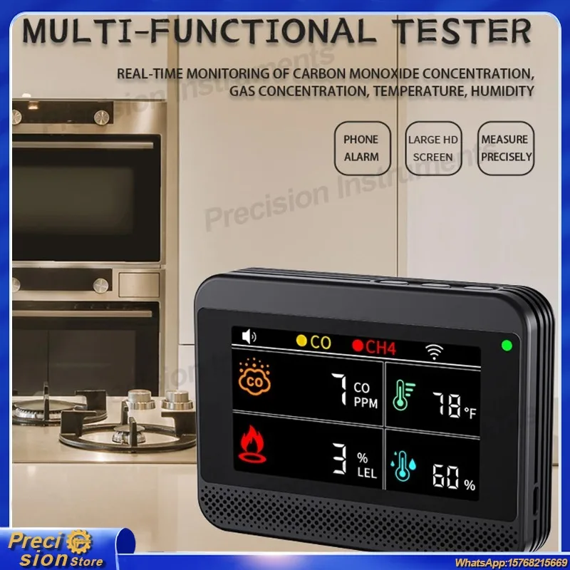 4-in-1 WiFi Gas Detector for Carbon Monoxide Natural Gas Temperature and Humidity Monitoring with USB Type C Power Safety
4-in-1 WiFi Gas Detector for Carbon Monoxide Natural Gas Temperature and Humidity Monitoring with USB Type C Power Safety