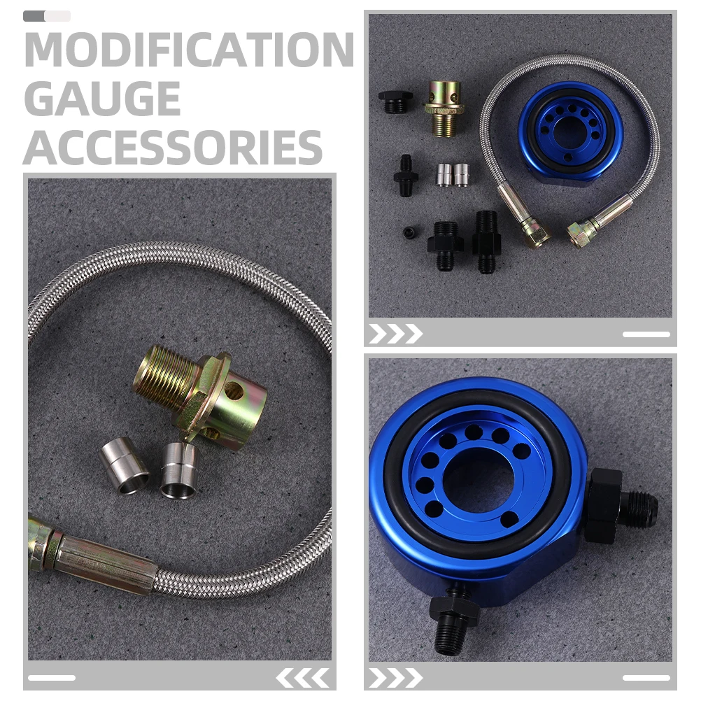 Oil Temperature Gauge Accessories Blue Aluminum Car Engine Oil Filter Sandwich Plate Adapter Cooler Sensor Durability
Oil Temperature Gauge Accessories Blue Aluminum Car Engine Oil Filter Sandwich Plate Adapter Cooler Sensor Durability