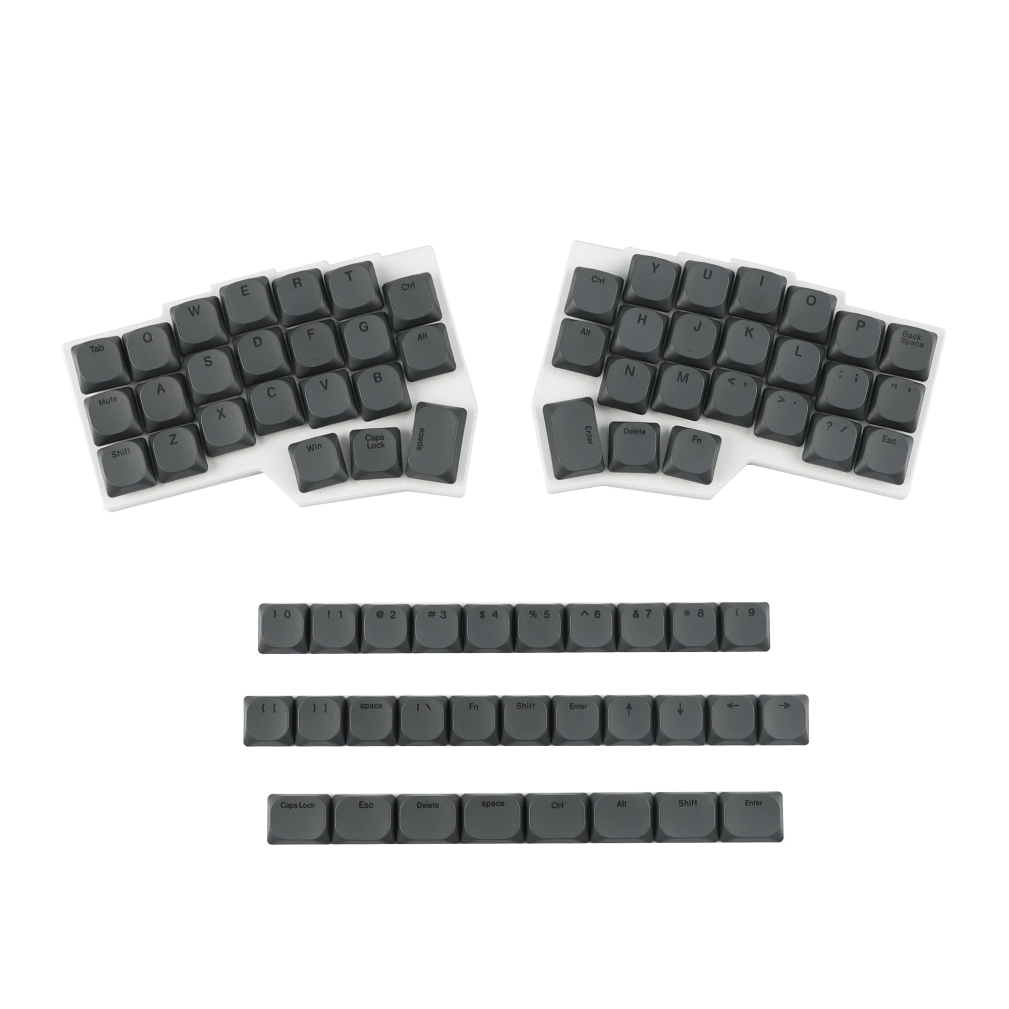 YMDK 75 Keys Ultra-Slim Keycaps Dark Gray White PBT Dye-Sub Top Print Keycap Set for MX Low Profile Mechanical Split Keyboards
YMDK 75 Keys Ultra-Slim Keycaps Dark Gray White PBT Dye-Sub Top Print Keycap Set for MX Low Profile Mechanical Split Keyboards