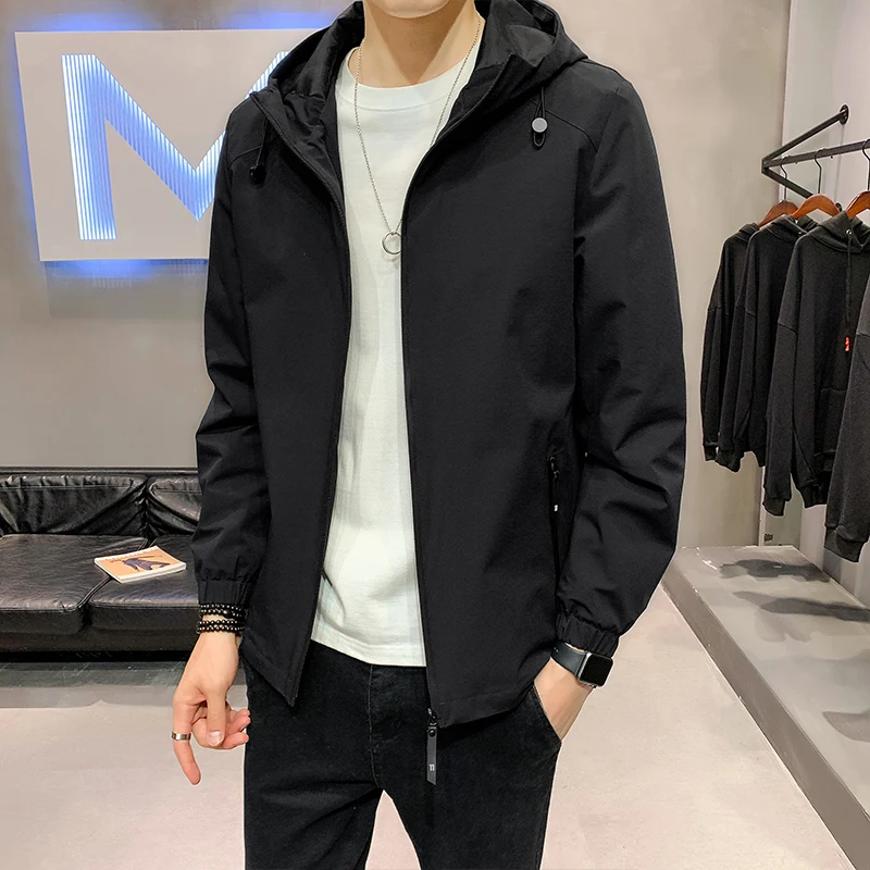 Men's Casual Hooded Jacket Spring Autumn Style Windproof Lightweight Outerwear Black Versatile Streetwear Fashionable Coat
Men's Casual Hooded Jacket Spring Autumn Style Windproof Lightweight Outerwear Black Versatile Streetwear Fashionable Coat