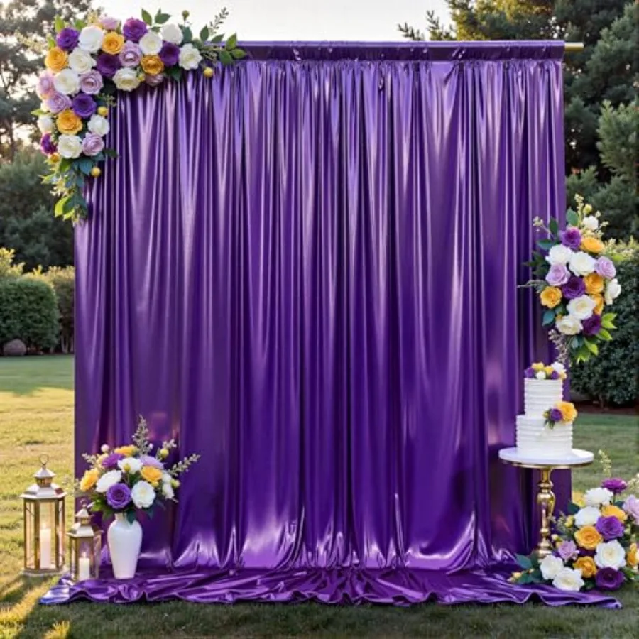 Party backdrop curtain: 20x10FT purple sequin, 4 panels of 5x10FT wrinkle-free shimmer drapes for birthday, wedding, Christmas,
Party backdrop curtain: 20x10FT purple sequin, 4 panels of 5x10FT wrinkle-free shimmer drapes for birthday, wedding, Christmas,
