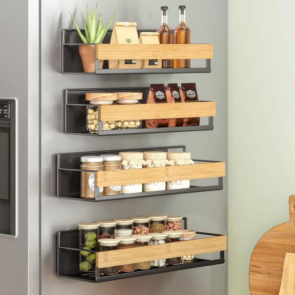 Magnetic Bamboo Spice Rack or Refrigerator, 4 Pack, 2 Large and 2 Small Kitchen Magnetic Shelves or Washing Line, Spice Organize
Magnetic Bamboo Spice Rack or Refrigerator, 4 Pack, 2 Large and 2 Small Kitchen Magnetic Shelves or Washing Line, Spice Organize