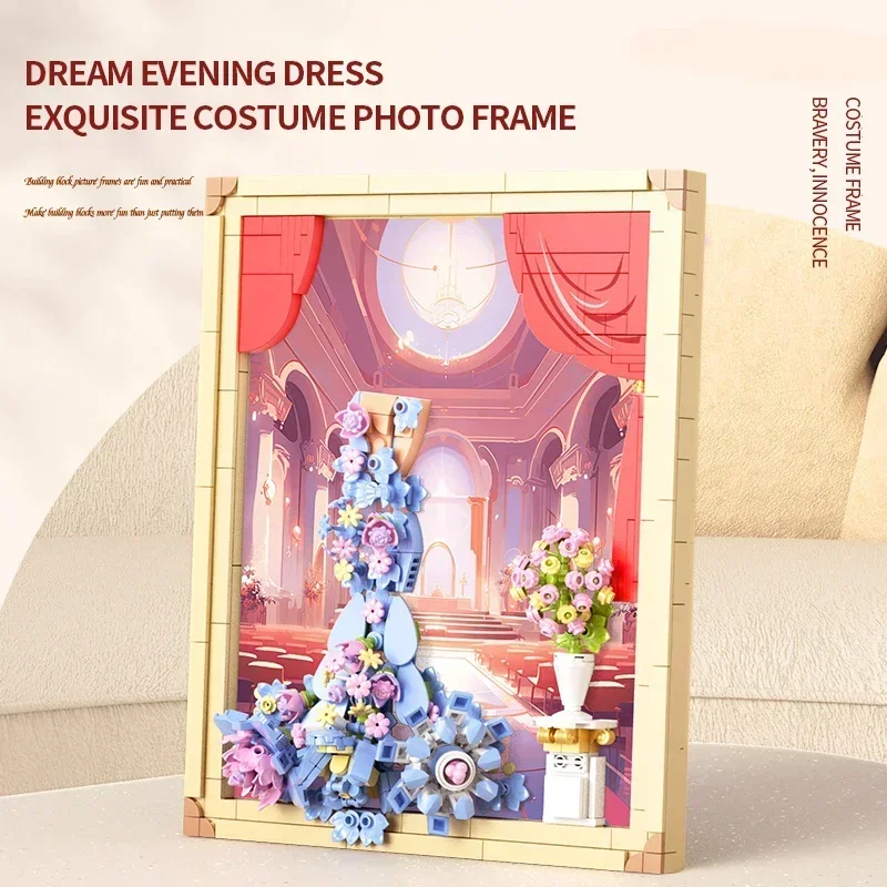Dream Dress Picture Frame Building Blocks Flowers Princess Wedding Dress Cheongsam Bricks Desktop Decoration Educational Gifts
Dream Dress Picture Frame Building Blocks Flowers Princess Wedding Dress Cheongsam Bricks Desktop Decoration Educational Gifts
