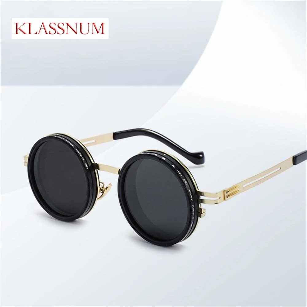KLASSNUM Регулируемые солнцезащитные очки ND9, поляризационные солнцезащитные очки в стиле панк для мужчин и женщин, круглые линзы с фильтром ND, ретро очки для рыбалки, оттенки
KLASSNUM Регулируемые солнцезащитные очки ND9, поляризационные солнцезащитные очки в стиле панк для мужчин и женщин, круглые линзы с фильтром ND, ретро очки для рыбалки, оттенки