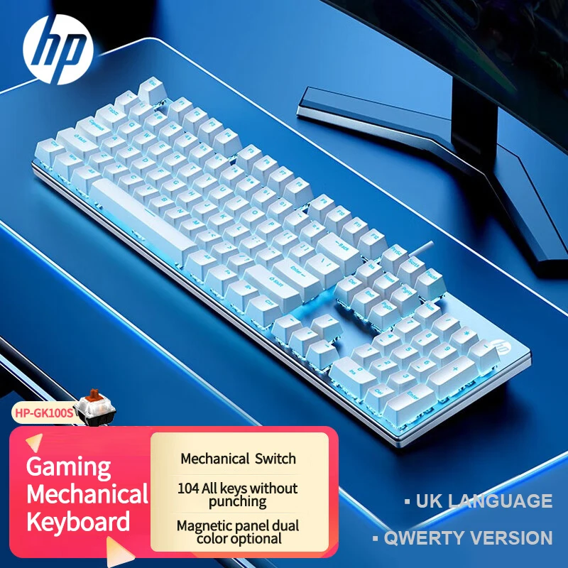 Механическая клавиатура для ноутбука HP GK100S, игровая Офисная Клавиатура со съемной магнитной верхней крышкой, Проводная клавиатура для киберспорта
Механическая клавиатура для ноутбука HP GK100S, игровая Офисная Клавиатура со съемной магнитной верхней крышкой, Проводная клавиатура для киберспорта