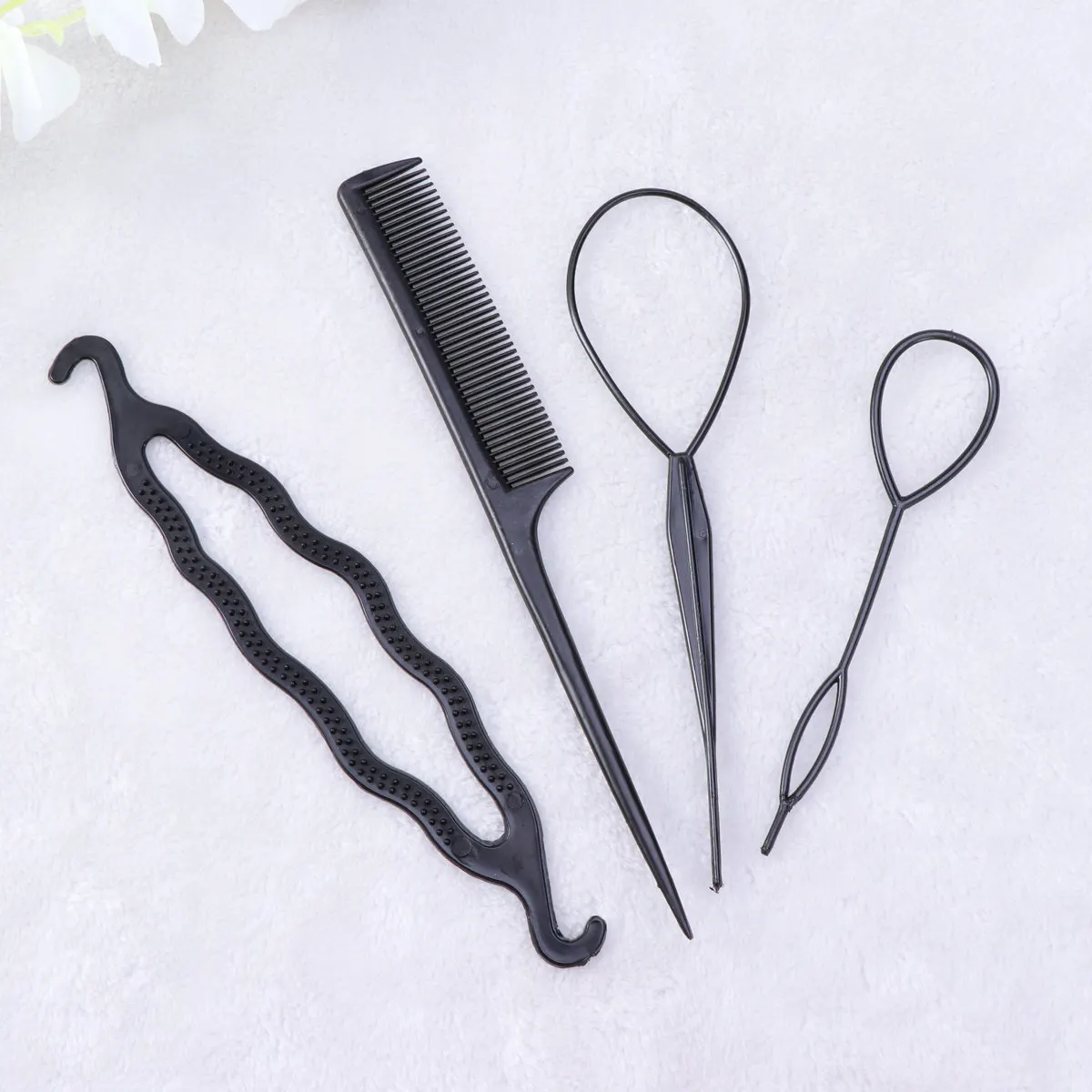 4Pcs Bun Hair Styling Kit Set with Braid Ponytail Maker Comb for Easy Chignon Hairstyle At Home Salon Portable
4Pcs Bun Hair Styling Kit Set with Braid Ponytail Maker Comb for Easy Chignon Hairstyle At Home Salon Portable