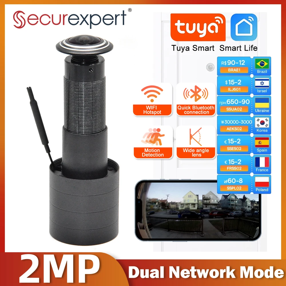2MP 1080P HD Video Peephole Wifi Camera Motion Detection Door Viewer Video-eye Wireless Intercom Monitor for Home Security Tuya
2MP 1080P HD Video Peephole Wifi Camera Motion Detection Door Viewer Video-eye Wireless Intercom Monitor for Home Security Tuya