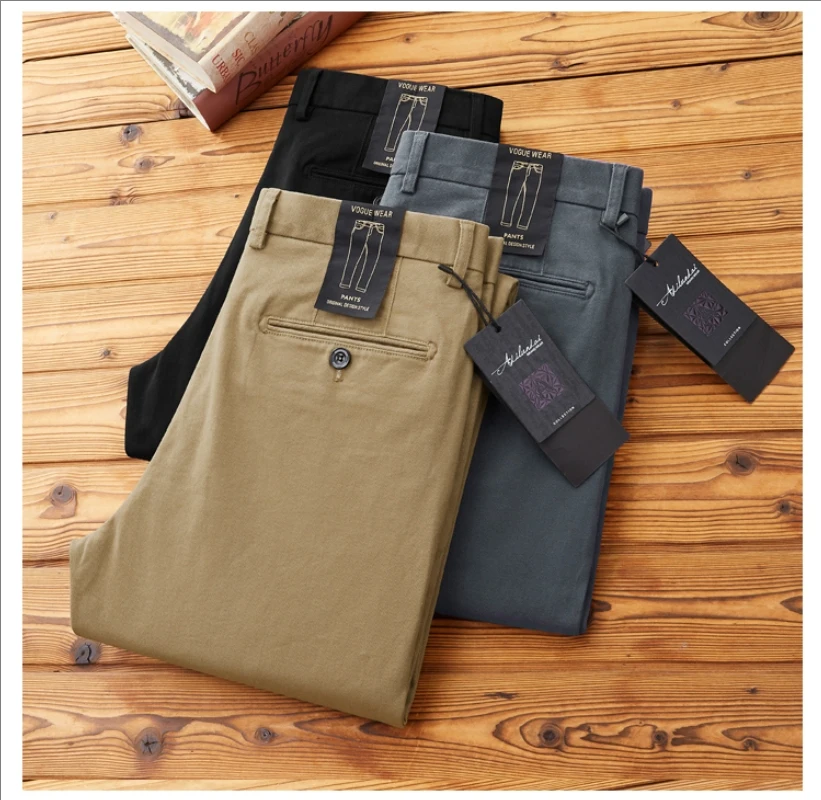 Autumn business straight leg loose elastic Xinjiang cotton suit pants high-end cotton twill men's casual pants
Autumn business straight leg loose elastic Xinjiang cotton suit pants high-end cotton twill men's casual pants