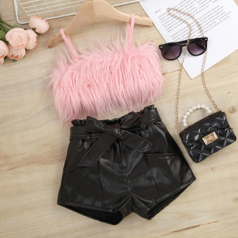 Children's Fashion Spring Summer Furry Strap Solid Color Leather Shorts Set with Belt Special Supply
Children's Fashion Spring Summer Furry Strap Solid Color Leather Shorts Set with Belt Special Supply
