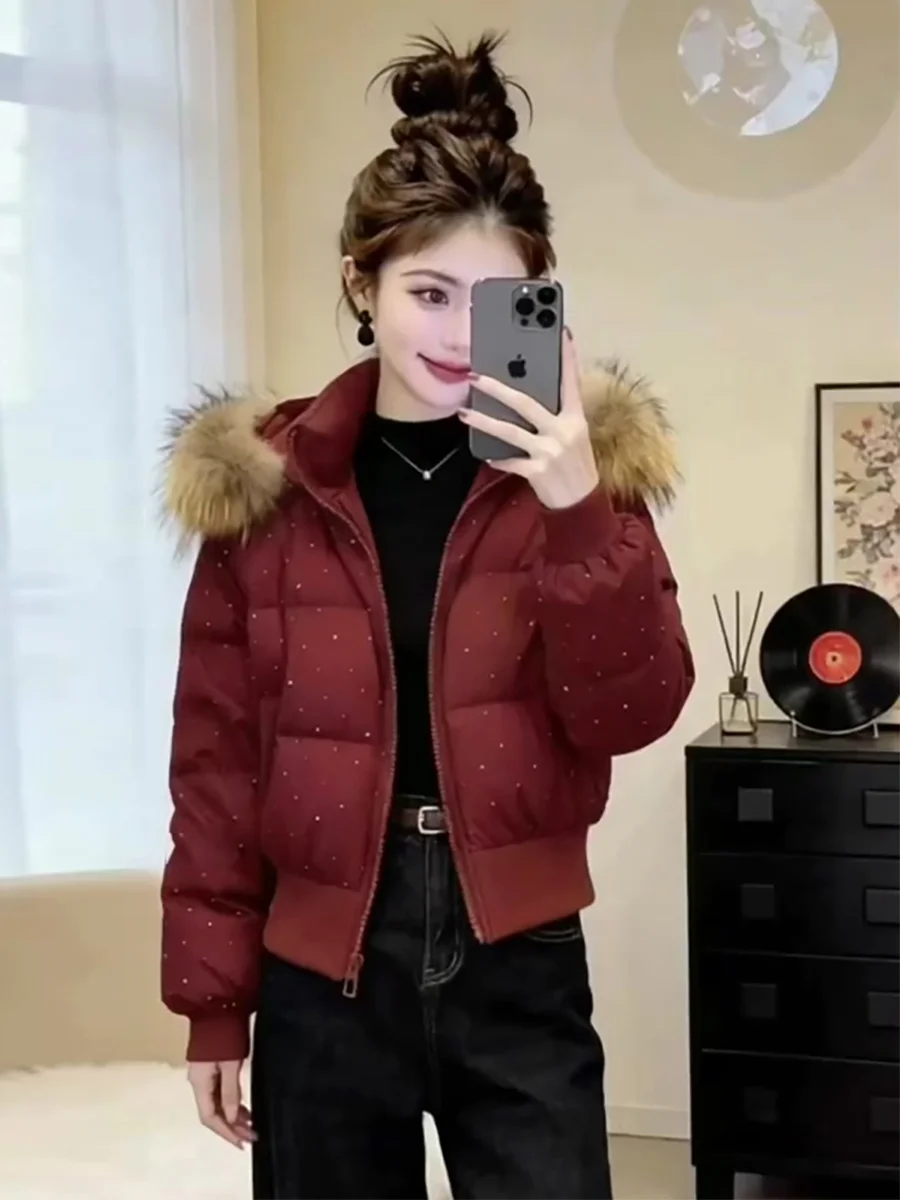 Red ort Diamond Quilted down Jaet Women's Winter New National Stand 90 White Du Feather Large Fur Collar Waist Cinch...
Red ort Diamond Quilted down Jaet Women's Winter New National Stand 90 White Du Feather Large Fur Collar Waist Cinch...