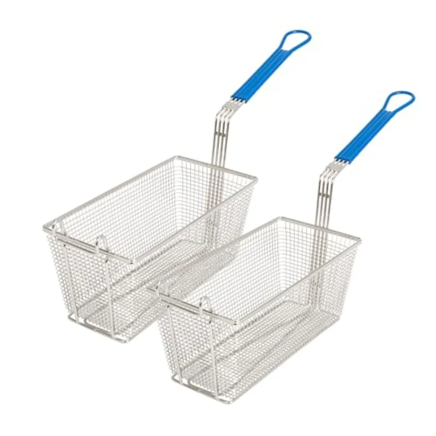 Deep Fryer Basket for Commercial Kitchen Stainless Steel Silver Heavy Duty 2-Pack with Ergonomic Handle, 13.25 x 6.5 x 5.9
Deep Fryer Basket for Commercial Kitchen Stainless Steel Silver Heavy Duty 2-Pack with Ergonomic Handle, 13.25 x 6.5 x 5.9