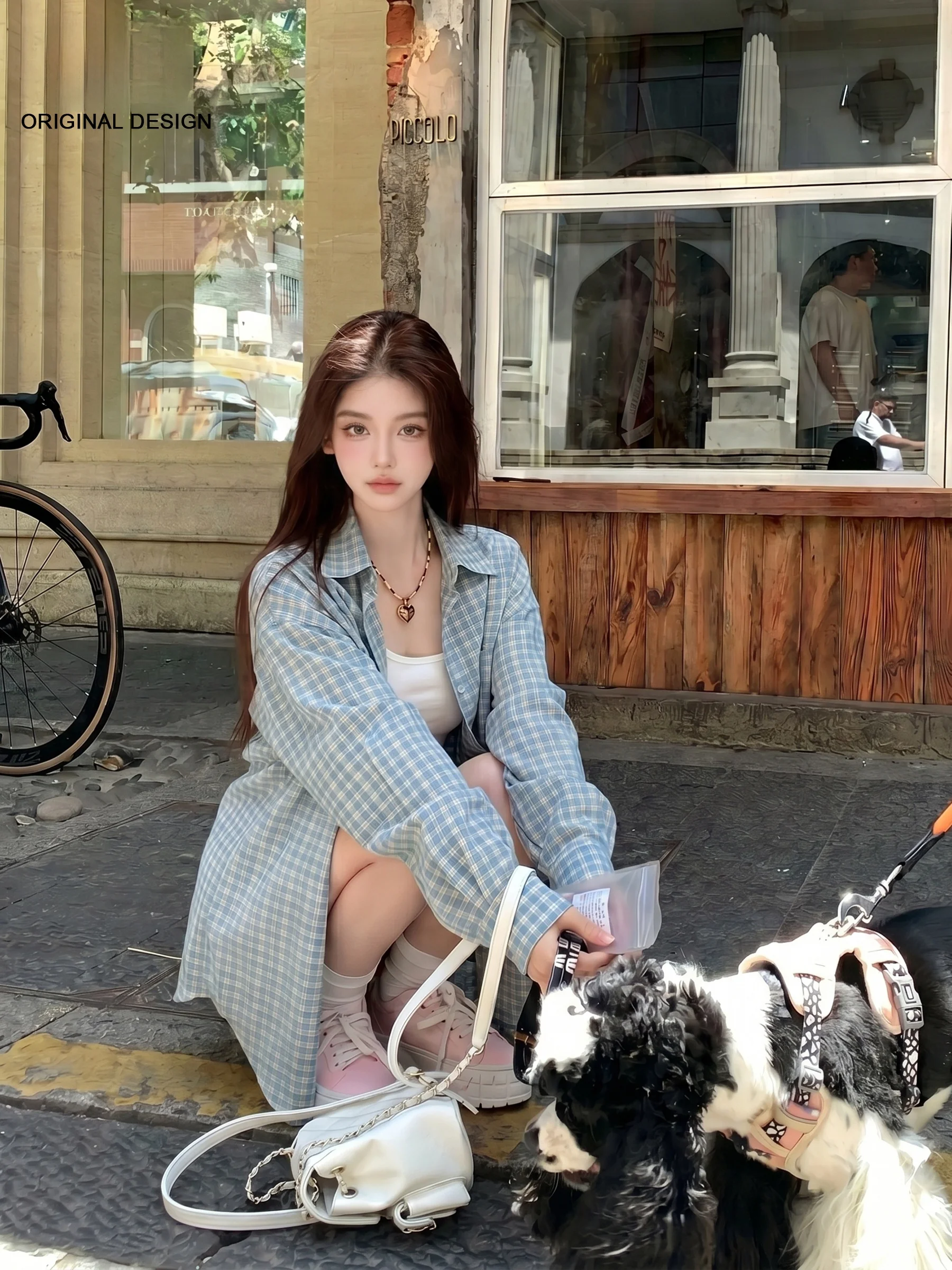 Blue Plaid Casual Lazy Shirt Jacket Women's Loose Slimming Turn-down Collar Outerwear Trendy Long Sleeve Collar Button
Blue Plaid Casual Lazy Shirt Jacket Women's Loose Slimming Turn-down Collar Outerwear Trendy Long Sleeve Collar Button