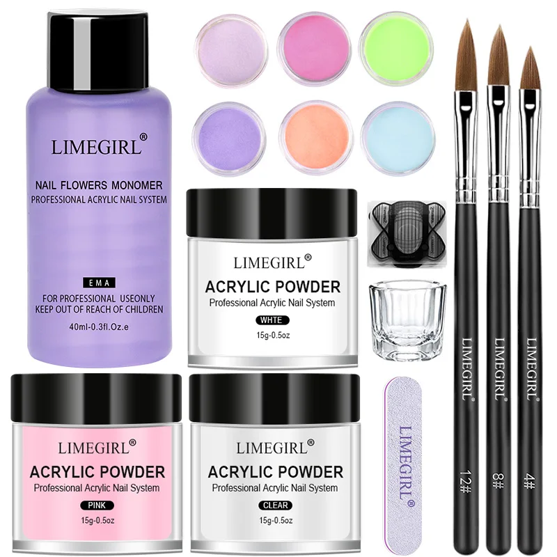 Nail Acrylic Powder and Liquid Monomer Set Acrylic Nail Kit for Nails Extension Acrylic Dipping Powder 3D Flower Carving Tools
Nail Acrylic Powder and Liquid Monomer Set Acrylic Nail Kit for Nails Extension Acrylic Dipping Powder 3D Flower Carving Tools