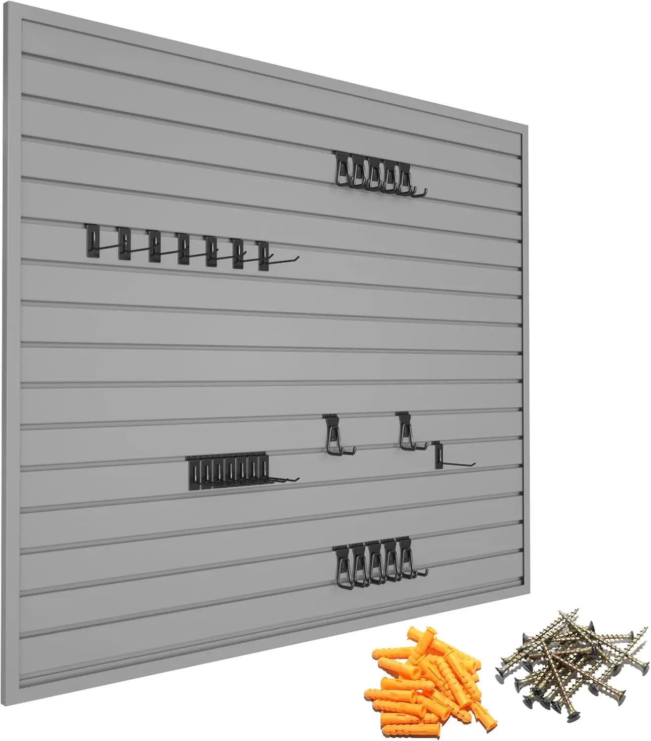 Slat Wall Paneling 4 x 4ft, Garage Slatwall Panel Wall Storage Systems, Heavy Duty PVC Garage Wall Organization (Gray)
Slat Wall Paneling 4 x 4ft, Garage Slatwall Panel Wall Storage Systems, Heavy Duty PVC Garage Wall Organization (Gray)
