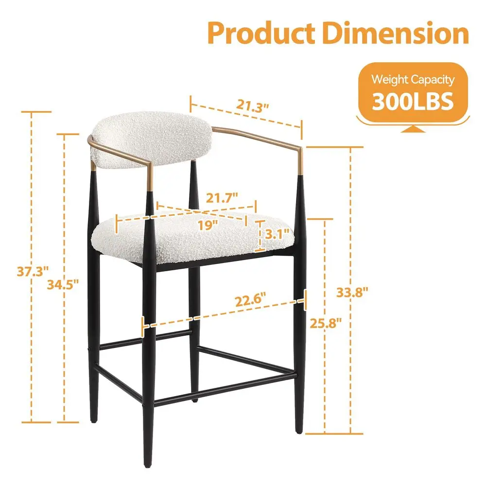 Counter Height Bar Stools Set of 4, Modern Upholstered Counter Stools with High Backs and Black Metal Legs, 26 Inch Island Chai
Counter Height Bar Stools Set of 4, Modern Upholstered Counter Stools with High Backs and Black Metal Legs, 26 Inch Island Chai