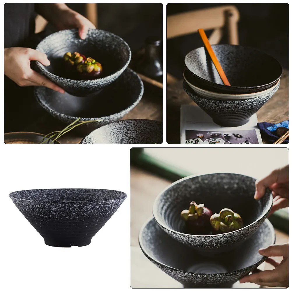 1Pcs Ceramic Japanese Ramen Bowl Black Creative Salad Noodle Dessert Bowl Food Serving Container for Restaurant Home
1Pcs Ceramic Japanese Ramen Bowl Black Creative Salad Noodle Dessert Bowl Food Serving Container for Restaurant Home