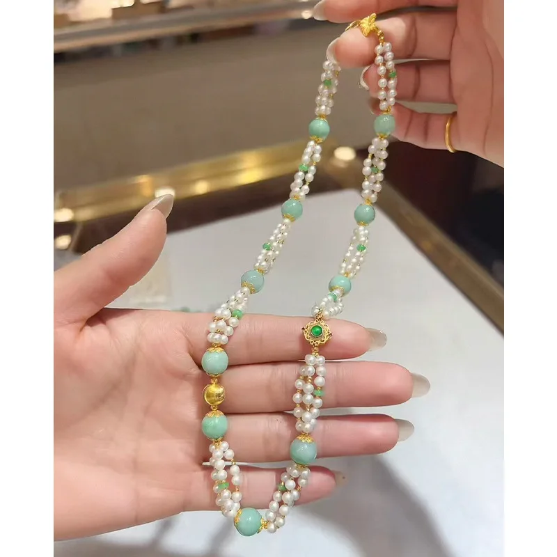 Natural Stone Imitation Pearl Beaded Strand Multi-layer Necklace New Chinese Style Magnetic Buckle Clavicle Chain Fashion Exquis
Natural Stone Imitation Pearl Beaded Strand Multi-layer Necklace New Chinese Style Magnetic Buckle Clavicle Chain Fashion Exquis
