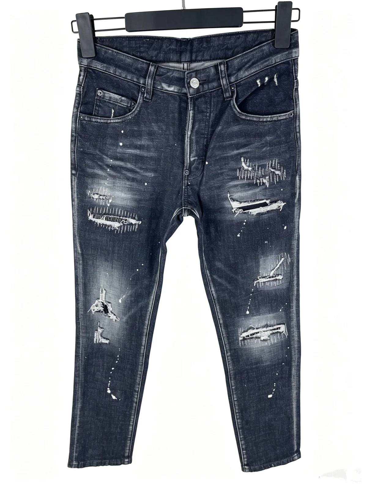 6061 Four Seasons New Men's Street-style Ripped Jeans Men's Slim-fit Jeans Men's Washed Dressed Ragged Patch Black
6061 Four Seasons New Men's Street-style Ripped Jeans Men's Slim-fit Jeans Men's Washed Dressed Ragged Patch Black