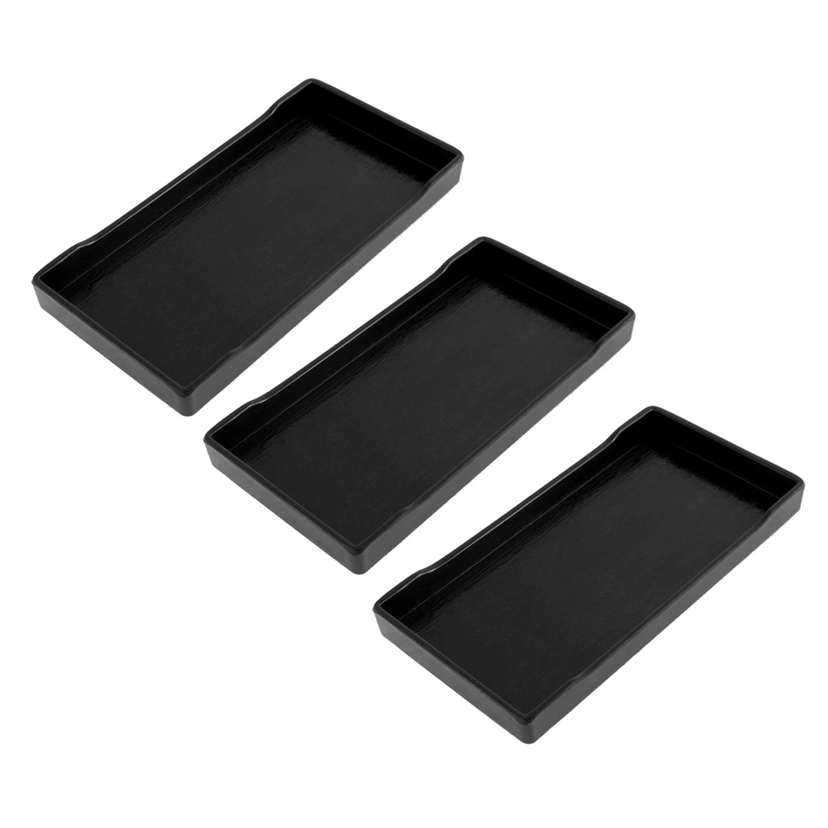 3X Plastic Rectangular Design Lunch Food Tray Salver Black
3X Plastic Rectangular Design Lunch Food Tray Salver Black