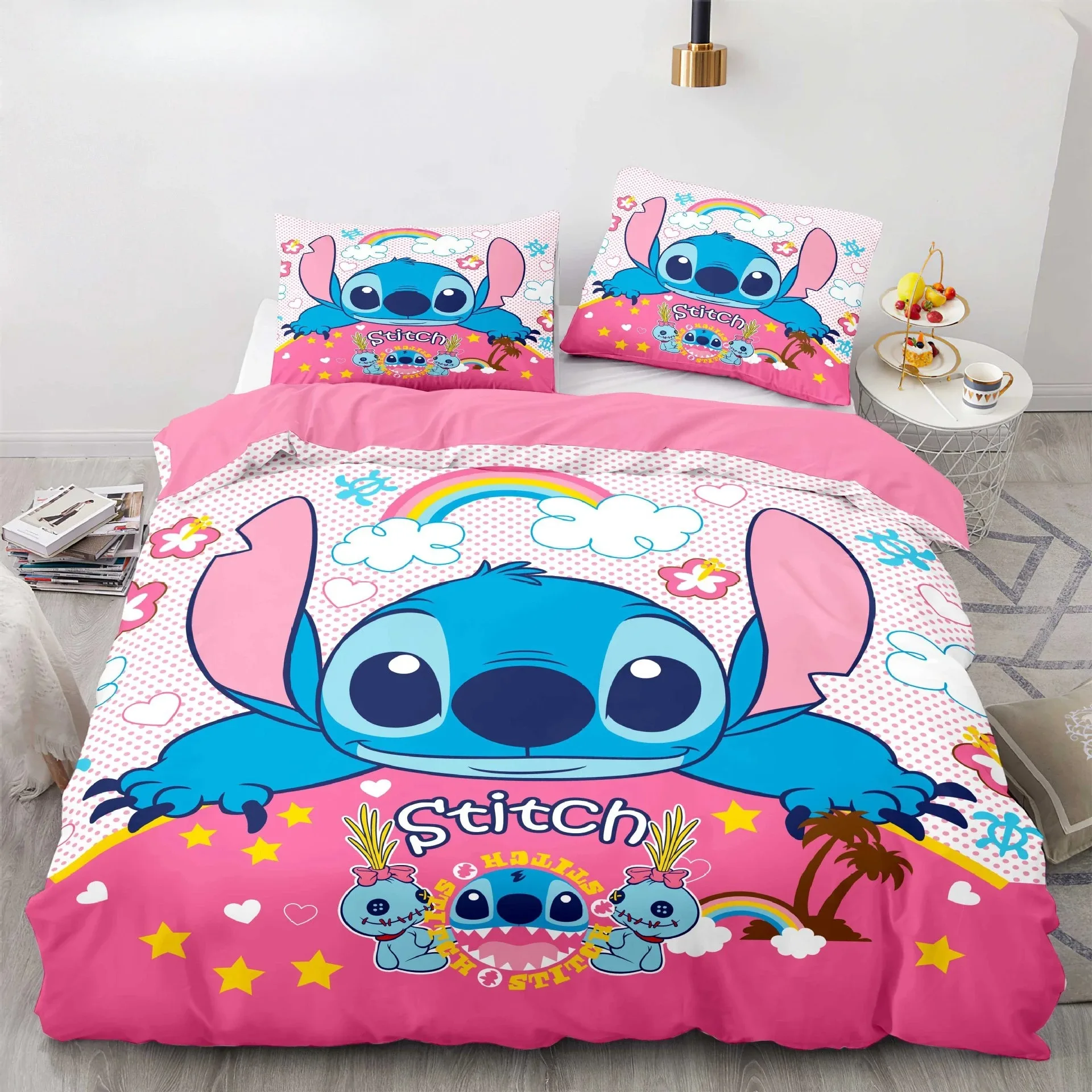 Disney Anime Stitch Comfortable Bed Set Quilt Cover Pillow Case Angel Children's Bed Adult Bed Cute Decoration Girl Gift
Disney Anime Stitch Comfortable Bed Set Quilt Cover Pillow Case Angel Children's Bed Adult Bed Cute Decoration Girl Gift