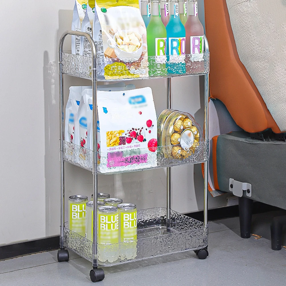 Transparent Hand Push Shelf 2/3 Layer Water Ripple Square Design Mobile Multi-Layer Bookshelf for Bathroom And Bedroom
Transparent Hand Push Shelf 2/3 Layer Water Ripple Square Design Mobile Multi-Layer Bookshelf for Bathroom And Bedroom