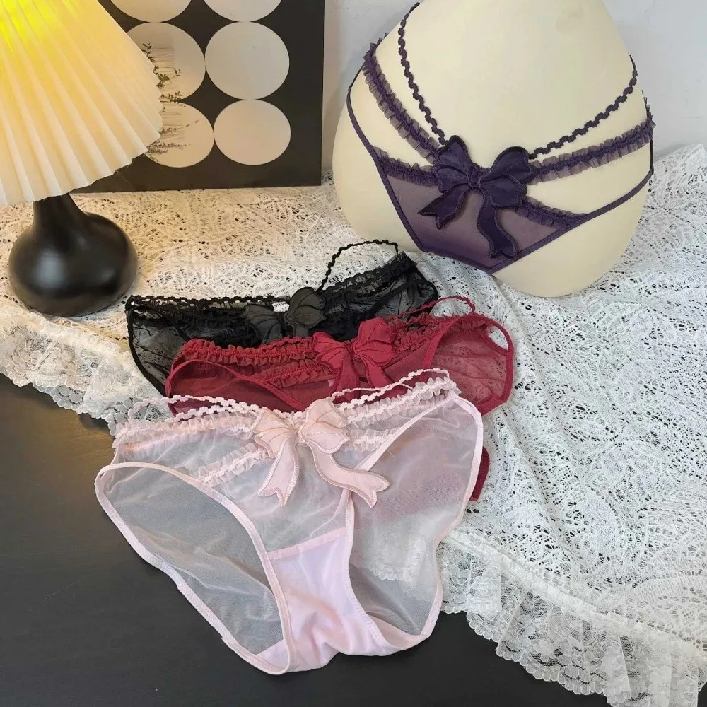 Female Lingerie Low Waist Lace Briefs Hollow Mesh Women Underwear Transparent Sweet Bow Lace Panties Lady
Female Lingerie Low Waist Lace Briefs Hollow Mesh Women Underwear Transparent Sweet Bow Lace Panties Lady