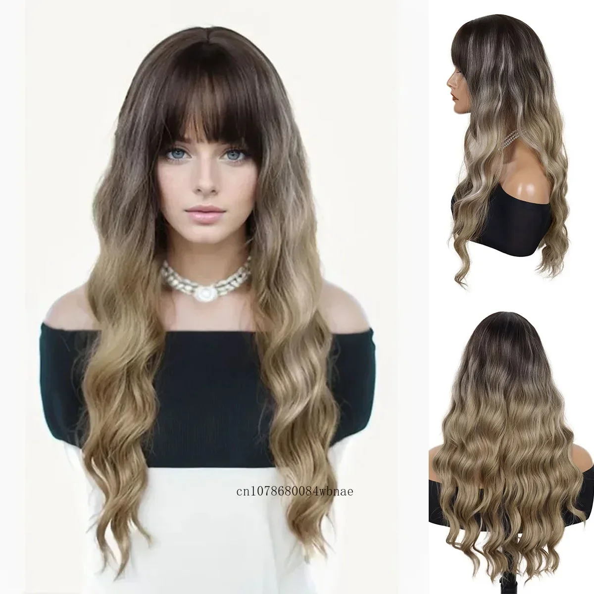 Synthetic Ombre Brown Wig 27 Inch Long Curly Wavy Highlight Wigs with Bangs for Women Disguise Wig Daily Party Natural Looking
Synthetic Ombre Brown Wig 27 Inch Long Curly Wavy Highlight Wigs with Bangs for Women Disguise Wig Daily Party Natural Looking