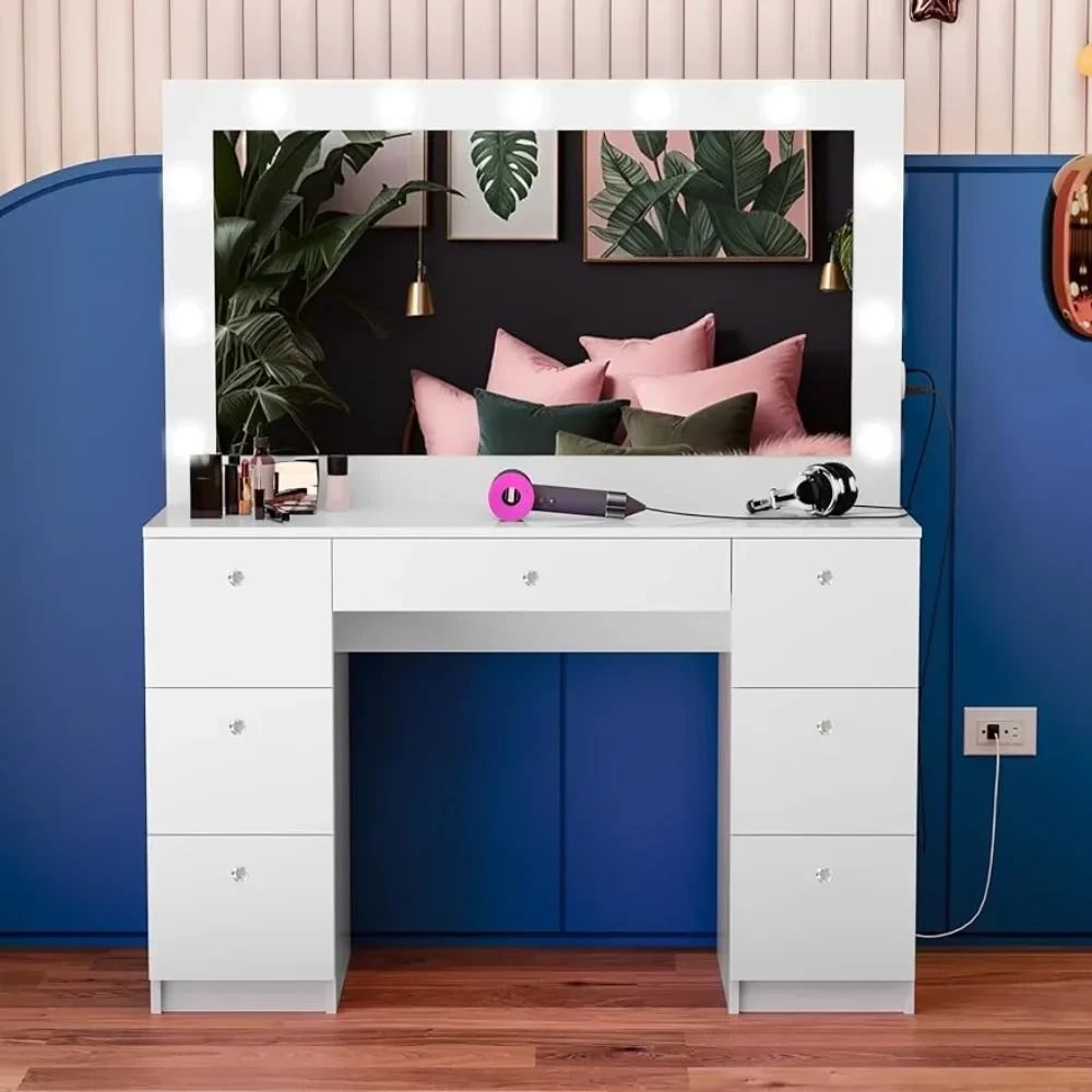 Dressers,7 Drawers Vanity Desk Non- Glass Top Vanity Toilet Furniture Makeup Table Dresser for Bedroom Crystal Knobs Dressers
Dressers,7 Drawers Vanity Desk Non- Glass Top Vanity Toilet Furniture Makeup Table Dresser for Bedroom Crystal Knobs Dressers