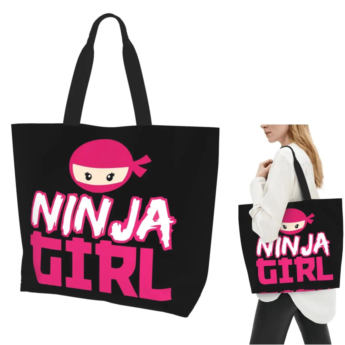 Spy Ninja Girl Shopping Tote Bag Canvas Large Capacity Shoulder Bags Shopper Grocery Handbag for Women
Spy Ninja Girl Shopping Tote Bag Canvas Large Capacity Shoulder Bags Shopper Grocery Handbag for Women