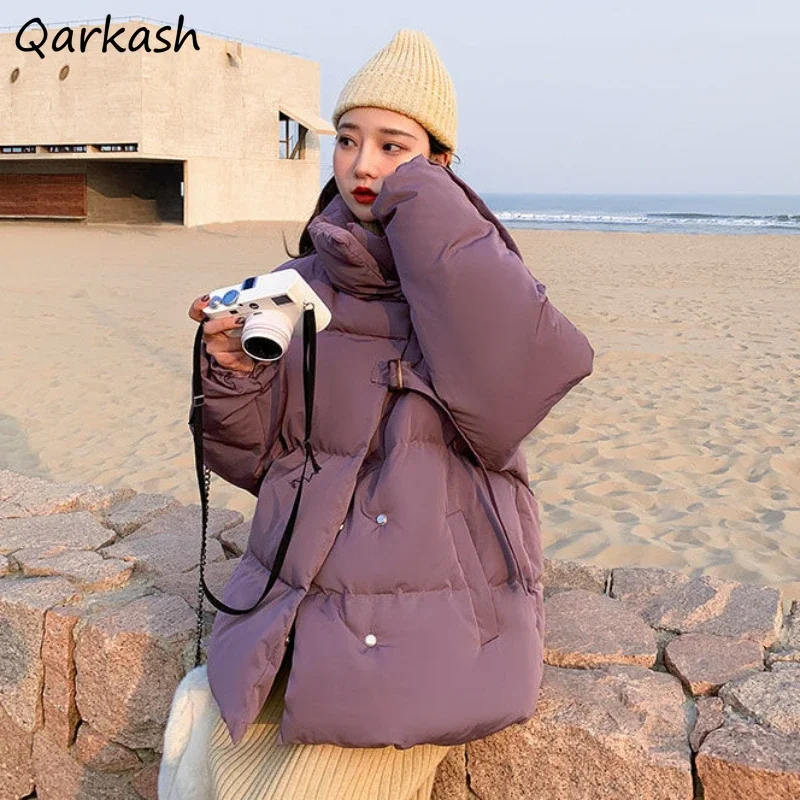 Short Parkas Women Trendy Stand Collar Pure Color Simple Outwear Winter Coats Loose Pocket Kpop New Chic Casual Lovely All-match
Short Parkas Women Trendy Stand Collar Pure Color Simple Outwear Winter Coats Loose Pocket Kpop New Chic Casual Lovely All-match