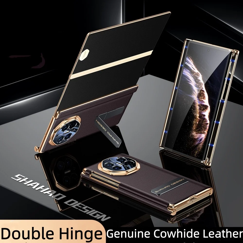 Чехол из натуральной яловой кожи с двойным шарниром и откидной крышкой личи для Huawei Mate XT XTS, задняя крышка с кронштейном
Чехол из натуральной яловой кожи с двойным шарниром и откидной крышкой личи для Huawei Mate XT XTS, задняя крышка с кронштейном