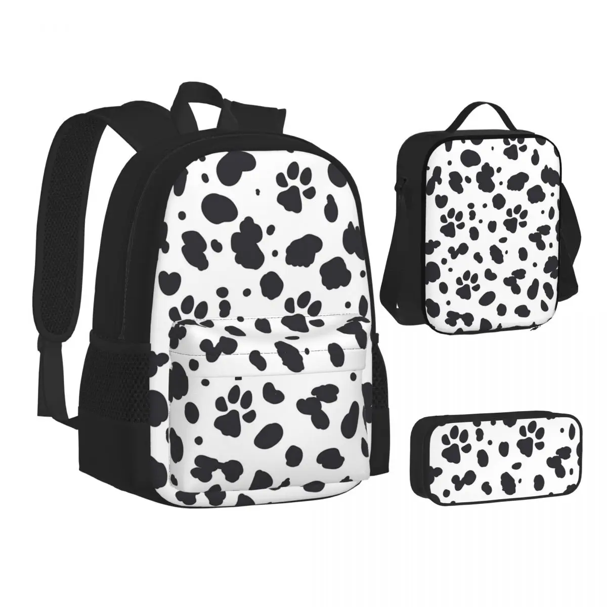 Dalmatian Spots Paws Print Dalmatian Dog Print Backpacks Students Bookbag School Bags Rucksack Lunch Bag Pen Bag Three-Piece Set
Dalmatian Spots Paws Print Dalmatian Dog Print Backpacks Students Bookbag School Bags Rucksack Lunch Bag Pen Bag Three-Piece Set