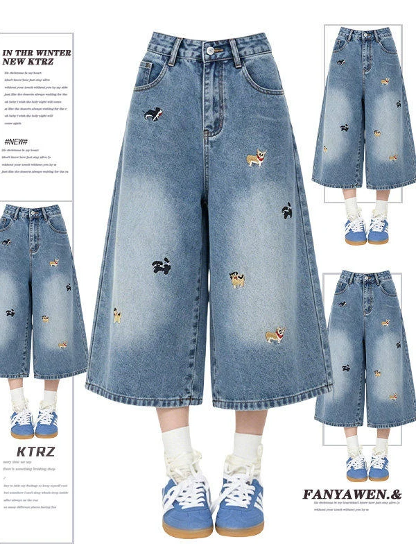 Summer 2026 High Waist Loose Straight Leg Seven-Eight Length Embroidered Doggie Denim Pants Women's Thin Cotton Blend Casual ...
Summer 2026 High Waist Loose Straight Leg Seven-Eight Length Embroidered Doggie Denim Pants Women's Thin Cotton Blend Casual ...