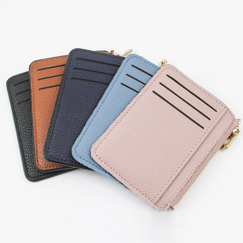 Slim Wallet Purse PU Leather Women Card Holder Leather Unisex Zipper Business Card Case Men Credit Mini Bank Cards Holder
Slim Wallet Purse PU Leather Women Card Holder Leather Unisex Zipper Business Card Case Men Credit Mini Bank Cards Holder