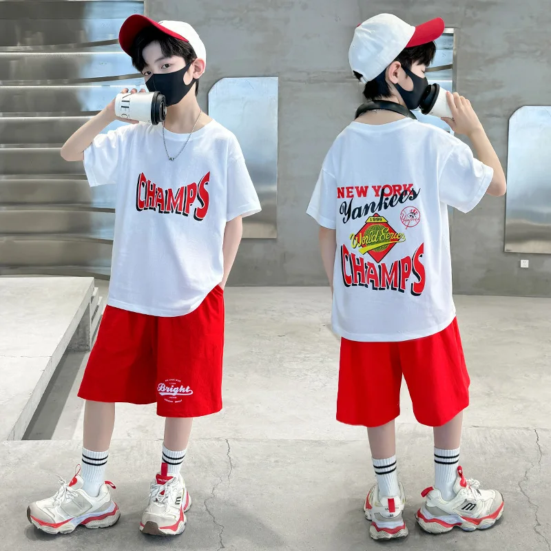 Summer Children Boy Clothes Set Teenage Girls Short Sleeve T-shirts and Shorts 2 Pieces Suit Kid Top Bottom Outfits Tracksuits
Summer Children Boy Clothes Set Teenage Girls Short Sleeve T-shirts and Shorts 2 Pieces Suit Kid Top Bottom Outfits Tracksuits