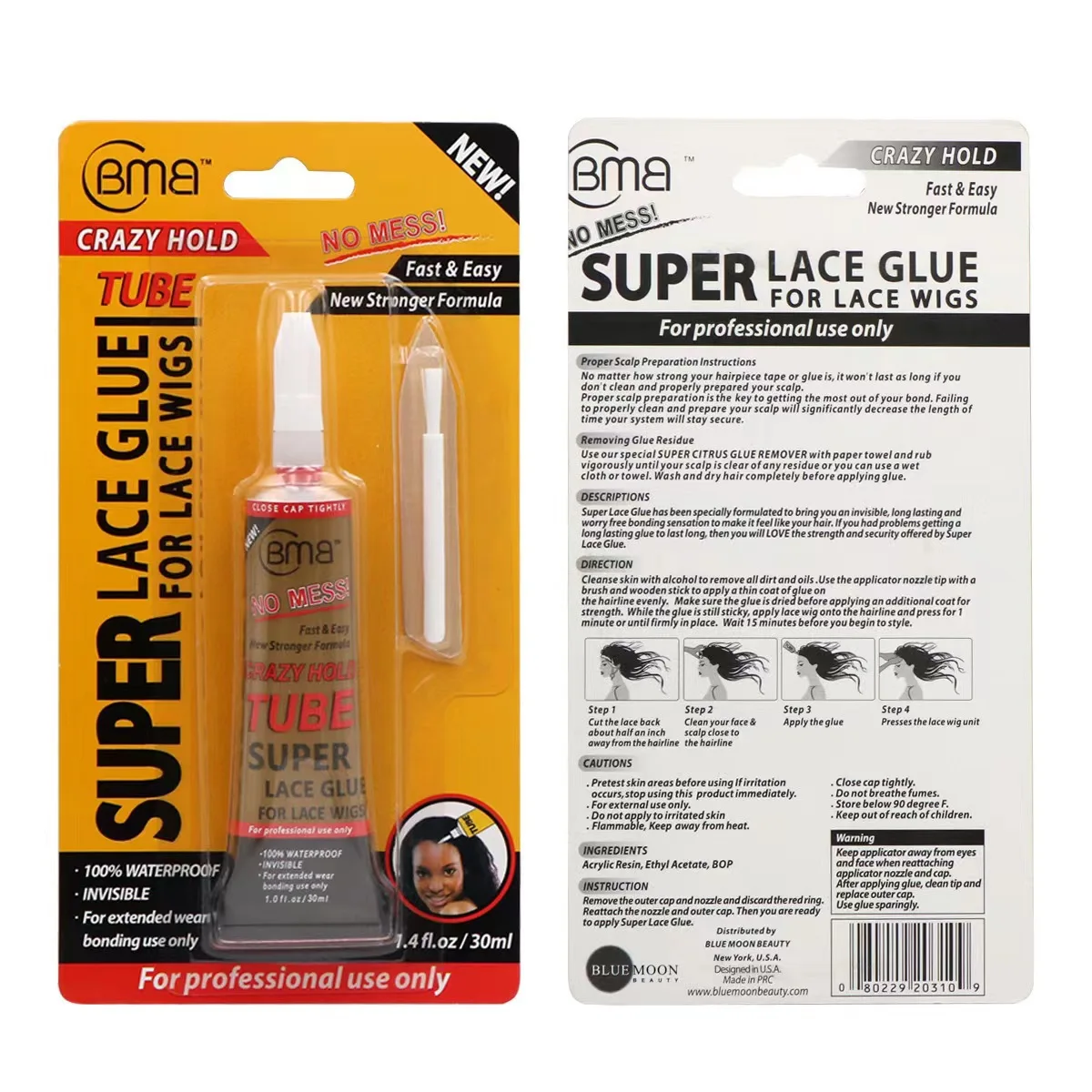 BMB 30ml Crazy Hold Super Lace Glue For Lace Wigs Waterproof Invisible Bonding Glue Replacement Adhesive Strong Hold Hair Glue
BMB 30ml Crazy Hold Super Lace Glue For Lace Wigs Waterproof Invisible Bonding Glue Replacement Adhesive Strong Hold Hair Glue