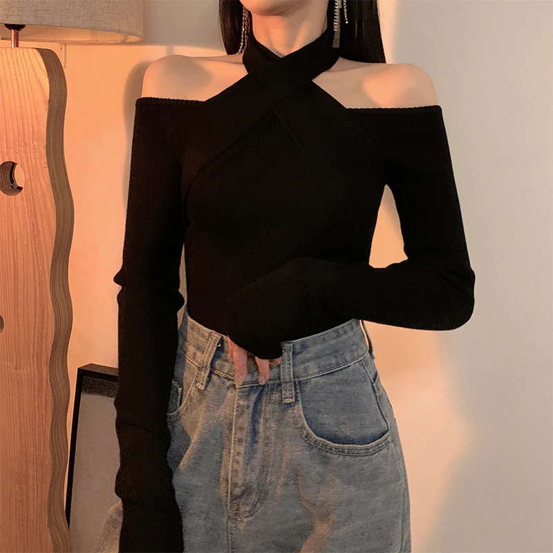 Модный женский осенне-зимний свитер с вырезами, вязаный, на одно плечо, с дизайнерским вырезом на шее, стильный топ
Модный женский осенне-зимний свитер с вырезами, вязаный, на одно плечо, с дизайнерским вырезом на шее, стильный топ