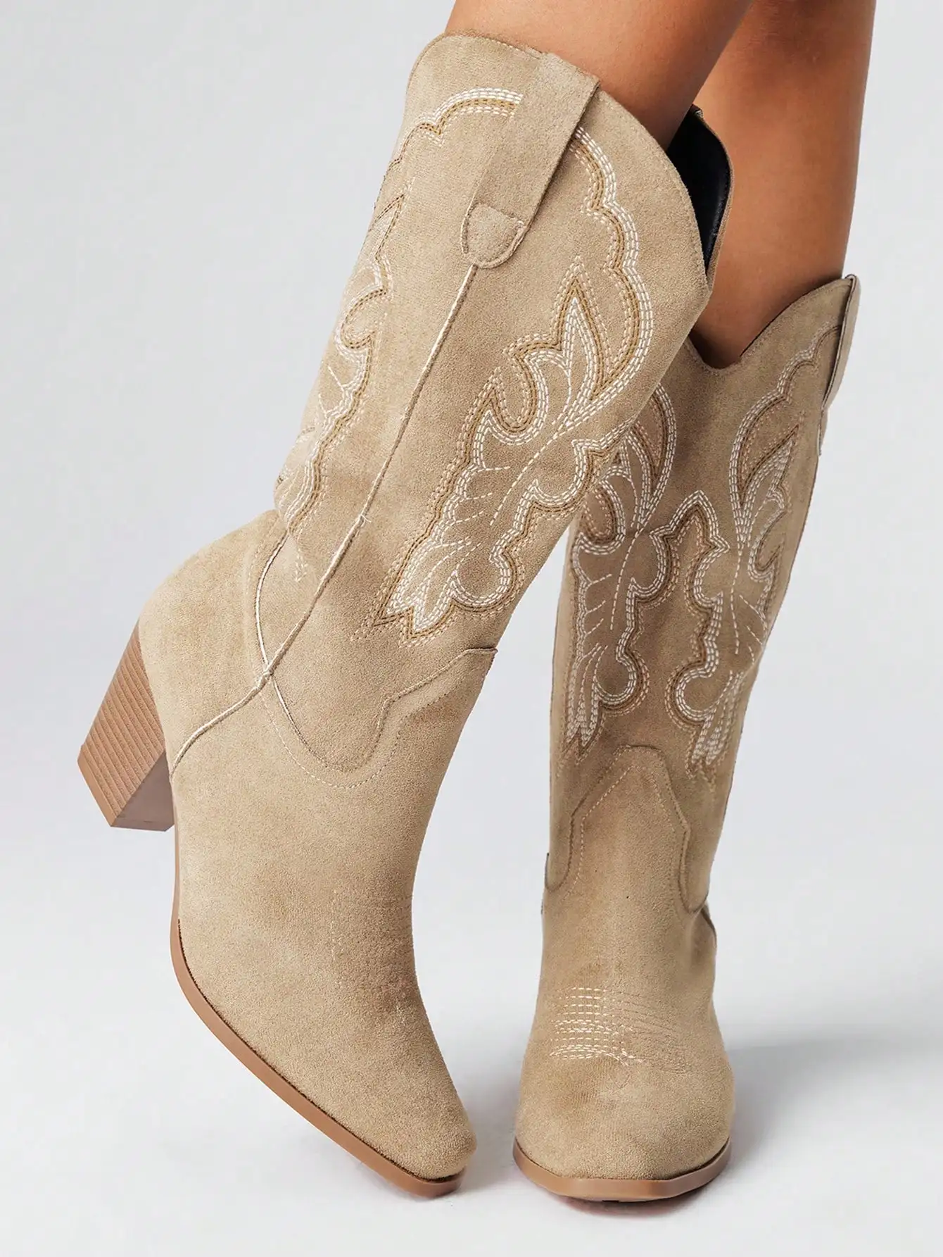 Fairycore Women's Cowboy Boots, Khaki Outdoor Casual Fashion One-Touch Embroidery Faux Suede , Spring & Autumn Shoes Y2K
Fairycore Women's Cowboy Boots, Khaki Outdoor Casual Fashion One-Touch Embroidery Faux Suede , Spring & Autumn Shoes Y2K