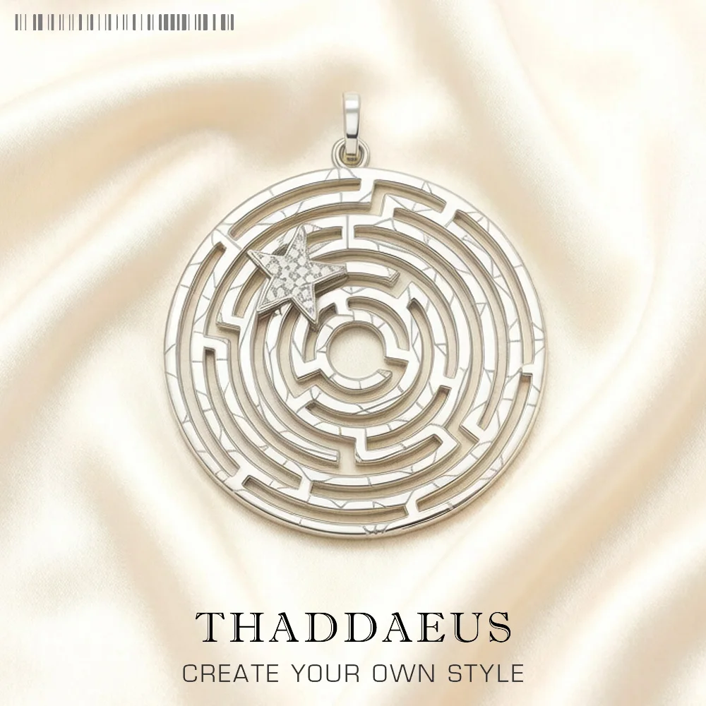 Pendant Labyrinth With Movable Star Summer Brand New Jewelry Vintage 925 Sterling Silver Maze Accessories Gift For Women
Pendant Labyrinth With Movable Star Summer Brand New Jewelry Vintage 925 Sterling Silver Maze Accessories Gift For Women