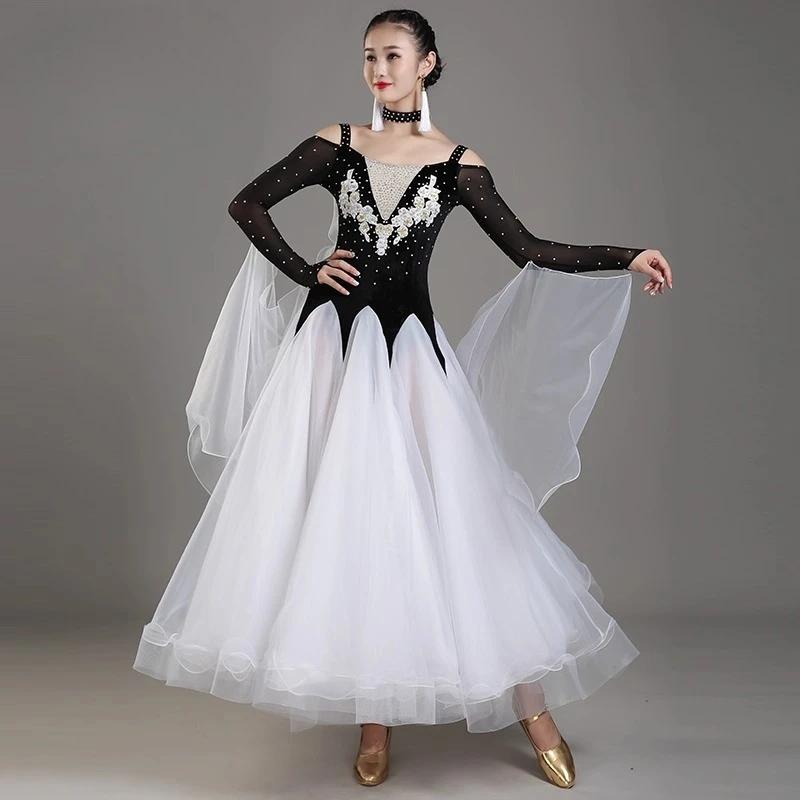 Women's modern dance adult new modern dance dress ballroom dance competition dress waltz grand pose performance dress 063
Women's modern dance adult new modern dance dress ballroom dance competition dress waltz grand pose performance dress 063